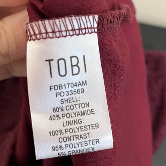 NWT TOBI Out For the Day Plunging Bodycon Mini Dress in Wine - Picture 13 of 16